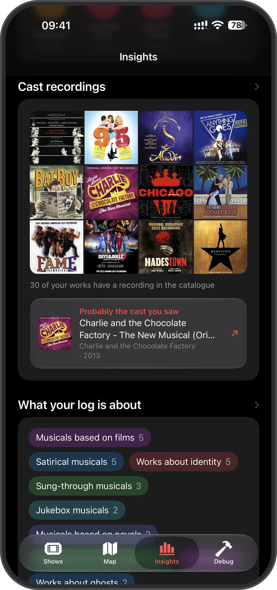 Cast recordings matched to a RedCurtain log