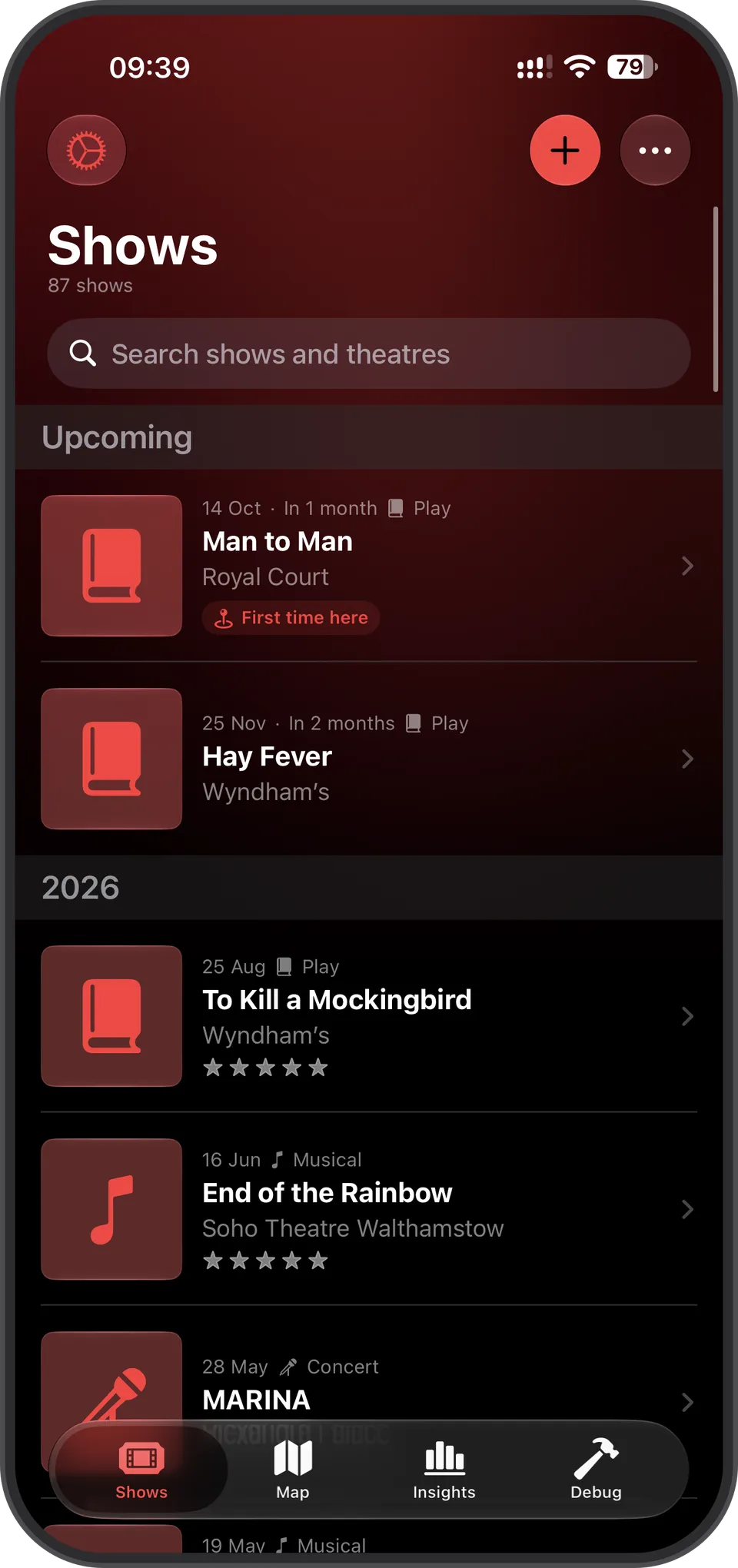 RedCurtain Shows screen